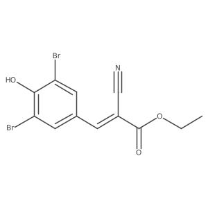 ethyl (2E)-2-cyano-3-(3,5-dibromo-4-hydroxyphenyl)prop-2-enoate结构式