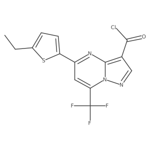 5-(5-Ethylthiophen-2-yl)-7-(trifluoromethyl)pyrazolo[1,5-a]pyrimidine-3-carbonyl chloride Structure