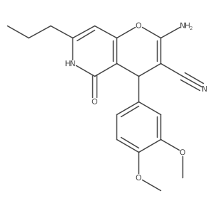 2-Amino-4-(3,4-dimethoxyphenyl)-5,6-dihydro-5-oxo-7-propyl-4H-pyrano[3,2-c]pyridine-3-carbonitrile结构式