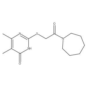 2-((2-(azepan-1-yl)-2-oxoethyl)thio)-5,6-dimethylpyrimidin-4(3H)-one Structure