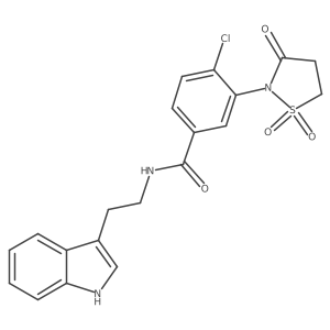N-(2-(1H-indol-3-yl)ethyl)-4-chloro-3-(1,1-dioxido-3-oxoisothiazolidin-2-yl)benzamide Structure