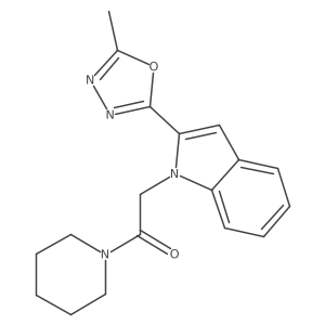 2-(2-(5-methyl-1,3,4-oxadiazol-2-yl)-1H-indol-1-yl)-1-(piperidin-1-yl)ethanone结构式