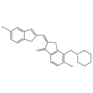2-[(5-Bromobenzo[d]furan-2-yl)methylene]-6-hydroxy-7-(piperidylmethyl)benzo[b] furan-3-one Structure