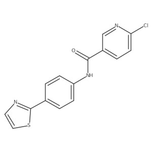 6-chloro-N-[4-(1,3-thiazol-2-yl)phenyl]pyridine-3-carboxamide Structure