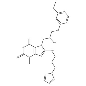 8-((3-(1H-imidazol-1-yl)propyl)amino)-7-(3-(3-ethylphenoxy)-2-hydroxypropyl)-3-methyl-1H-purine-2,6(3H,7H)-dione Structure