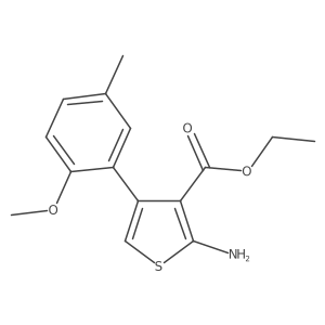 Ethyl 2-amino-4-(2-methoxy-5-methylphenyl)thiophene-3-carboxylate结构式