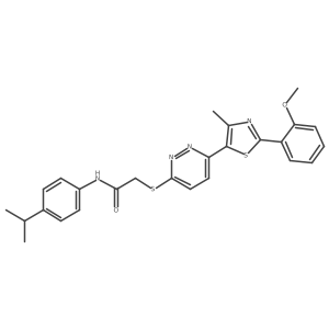 N-(4-isopropylphenyl)-2-((6-(2-(2-methoxyphenyl)-4-methylthiazol-5-yl)pyridazin-3-yl)thio)acetamide结构式