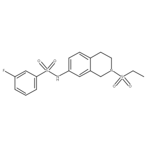 N-(2-(ethylsulfonyl)-1,2,3,4-tetrahydroisoquinolin-7-yl)-3-fluorobenzenesulfonamide结构式