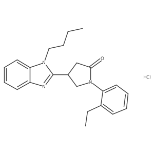 4-(1-butyl-1H-benzo[d]imidazol-2-yl)-1-(2-ethylphenyl)pyrrolidin-2-one hydrochloride结构式