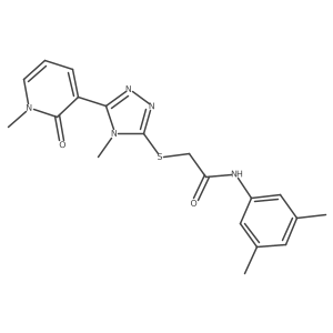 N-(3,5-dimethylphenyl)-2-((4-methyl-5-(1-methyl-2-oxo-1,2-dihydropyridin-3-yl)-4H-1,2,4-triazol-3-yl)thio)acetamide Structure