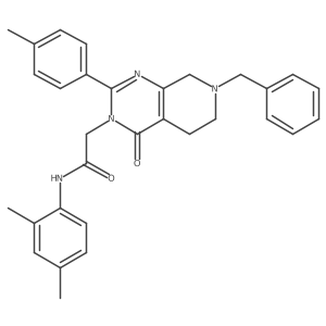 2-[7-benzyl-2-(4-methylphenyl)-4-oxo-3H,4H,5H,6H,7H,8H-pyrido[3,4-d]pyrimidin-3-yl]-N-(2,4-dimethylphenyl)acetamide结构式