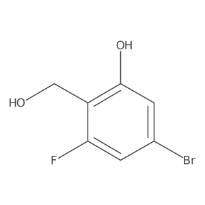 5-Bromo-3-fluoro-2-(hydroxymethyl)phenol结构式