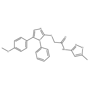2-((5-(4-methoxyphenyl)-1-phenyl-1H-imidazol-2-yl)thio)-N-(5-methylisoxazol-3-yl)acetamide Structure