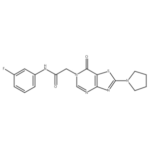 N-(3-fluorophenyl)-2-(7-oxo-2-(pyrrolidin-1-yl)thiazolo[4,5-d]pyrimidin-6(7H)-yl)acetamide结构式