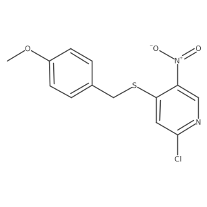 2-Chloro-4-((4-methoxybenzyl)thio)-5-nitropyridine结构式