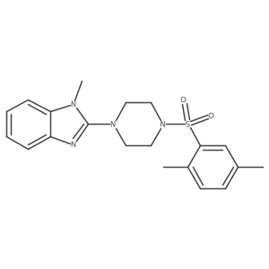 2-(4-((2,5-dimethylphenyl)sulfonyl)piperazin-1-yl)-1-methyl-1H-benzo[d]imidazole结构式