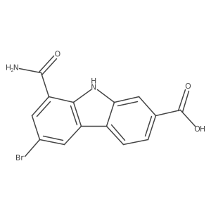 6-bromo-8-carbamoyl-9H-carbazole-2-carboxylic acid结构式