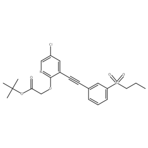 Tert-butyl[(5-chloro-3-{[3-(propylsulfonyl)phenyl]ethynyl}pyridin-2-yl)oxy]acetate结构式