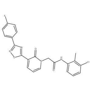 N-(3-chloro-2-methylphenyl)-2-(3-(3-(4-fluorophenyl)-1,2,4-oxadiazol-5-yl)-2-oxopyridin-1(2H)-yl)acetamide结构式