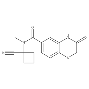 N-(1-cyanocyclobutyl)-N-methyl-3-oxo-3,4-dihydro-2H-1,4-benzothiazine-6-carboxamide结构式