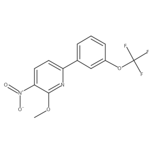 Pyridine, 2-methoxy-3-nitro-6-[3-(trifluoromethoxy)phenyl]- Structure