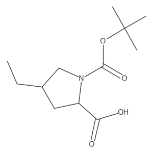 (2S,4S)-1-(Tert-butoxycarbonyl)-4-ethylpyrrolidine-2-carboxylic acid结构式