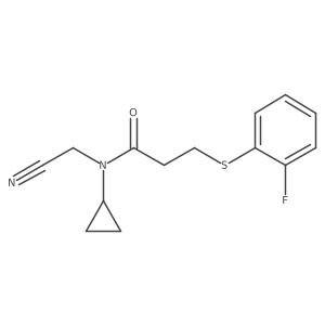 N-(cyanomethyl)-N-cyclopropyl-3-[(2-fluorophenyl)sulfanyl]propanamide Structure