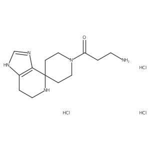 3-Amino-1-{3,5,6,7-tetrahydrospiro[imidazo[4,5-c]pyridine-4,4'-piperidine]-1'-yl}propan-1-one trihydrochloride Structure