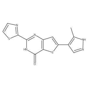 6-(3-Methyl-1H-pyrazol-4-yl)-2-(2-thiazolyl)thieno[3,2-d]pyrimidin-4(3h)-one结构式