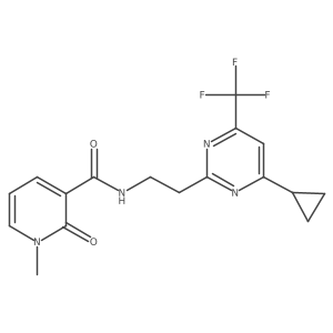N-{2-[4-cyclopropyl-6-(trifluoromethyl)pyrimidin-2-yl]ethyl}-1-methyl-2-oxo-1,2-dihydropyridine-3-carboxamide结构式