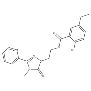 2-bromo-5-methoxy-N-[2-[4-methyl-5-oxo-3-(2-pyridyl)-1,2,4-triazol-1-yl]ethyl]benzamide结构式