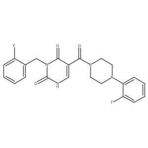 3-(2-fluorobenzyl)-5-(4-(2-fluorophenyl)piperazine-1-carbonyl)pyrimidine-2,4(1H,3H)-dione结构式