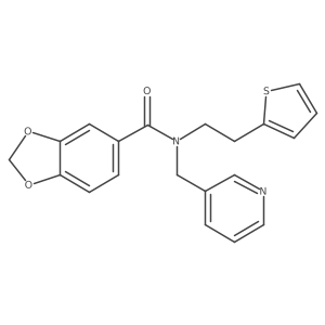 N-(pyridin-3-ylmethyl)-N-(2-(thiophen-2-yl)ethyl)benzo[d][1,3]dioxole-5-carboxamide Structure