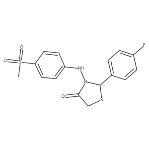 2-(4-Fluorophenyl)-3-(4-methylsulfonylanilino)-1,3-thiazolidin-4-one结构式