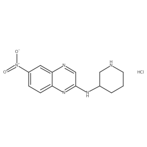 6-nitro-N-(piperidin-3-yl)quinoxalin-2-amine hydrochloride结构式
