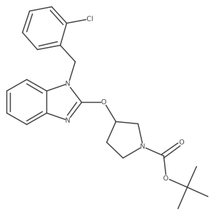 (S)-tert-butyl 3-((1-(2-chlorobenzyl)-1H-benzo[d]imidazol-2-yl)oxy)pyrrolidine-1-carboxylate Structure