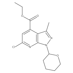 6-Chloro-3-methyl-1-(tetrahydro-pyran-2-yl)-1H-pyrazolo[3,4-b]pyridine-4-carboxylic acid ethyl ester Structure