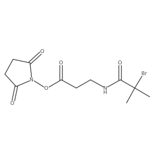 beta-Alanine, N-(2-bromo-2-methyl-1-oxopropyl)-, 2,5-dioxo-1-pyrrolidinyl ester Structure