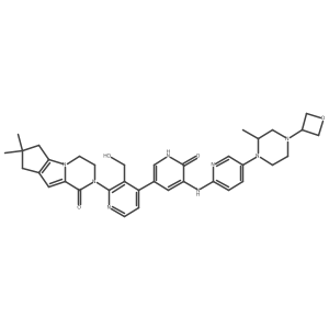10-[3'-(hydroxymethyl)-5-({5-[(2S)-2-methyl-4-(oxetan-3-yl)piperazin-1-yl]pyridin-2-yl}amino)-6-oxo-1,6-dihydro-[3,4'-bipyridine]-2'-yl]-4,4-dimethyl-1,10-diazatricyclo[6.4.0.0(2),]dodeca-2(6),7-dien-9-one结构式