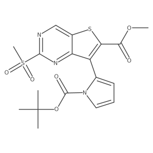Methyl 7-[1-[(2-methylpropan-2-yl)oxycarbonyl]pyrrol-2-yl]-2-methylsulfonylthieno[3,2-d]pyrimidine-6-carboxylate Structure