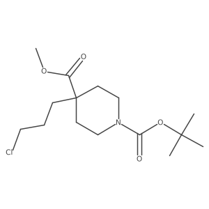1-tert-Butyl 4-methyl 4-(3-chloropropyl)piperidine-1,4-dicarboxylate结构式