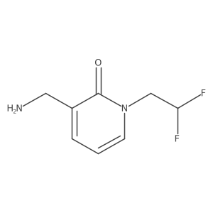 3-(Aminomethyl)-1-(2,2-difluoroethyl)-1,2-dihydropyridin-2-one结构式