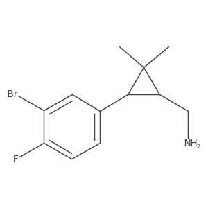 [3-(3-Bromo-4-fluorophenyl)-2,2-dimethylcyclopropyl]methanamine Structure