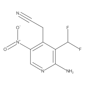 2-(2-Amino-3-(difluoromethyl)-5-nitropyridin-4-yl)acetonitrile Structure