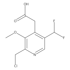 2-(Chloromethyl)-5-(difluoromethyl)-3-methoxypyridine-4-acetic acid Structure