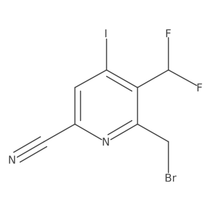 2-(Bromomethyl)-6-cyano-3-(difluoromethyl)-4-iodopyridine Structure