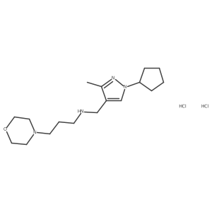N-[(1-cyclopentyl-3-methylpyrazol-4-yl)methyl]-3-morpholin-4-ylpropan-1-amine;dihydrochloride Structure