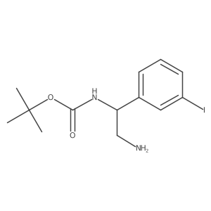 tert-butyl N-[2-amino-1-(3-iodophenyl)ethyl]carbamate结构式