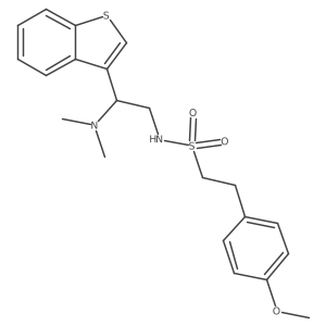 N-(2-(benzo[b]thiophen-3-yl)-2-(dimethylamino)ethyl)-2-(4-methoxyphenyl)ethanesulfonamide Structure