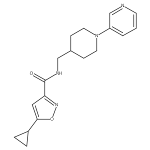 5-cyclopropyl-N-((1-(pyridin-3-yl)piperidin-4-yl)methyl)isoxazole-3-carboxamide结构式